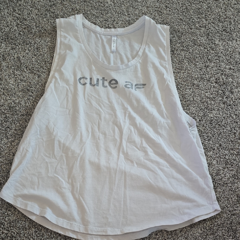 Fabletics Light Gray Scoop Neck Tank
